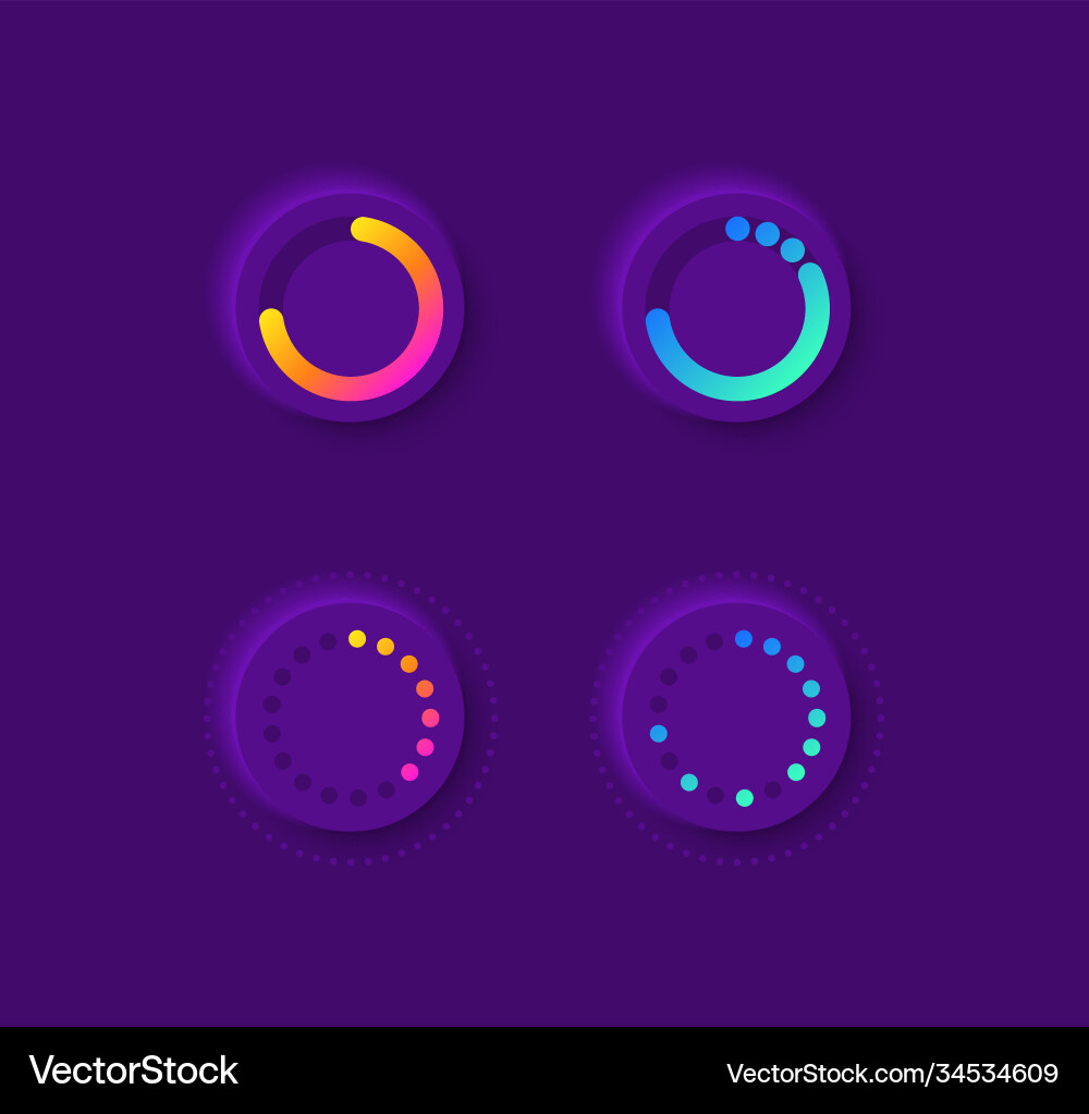 Loading progression ui elements kit Loading progression ui elements kit vector image