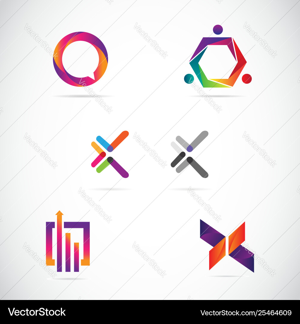 Modern Colorful Logo Collection vector image