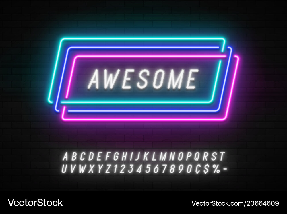 Neon light linear promotion ribbon banner price Neon light linear promotion ribbon banner price vector image