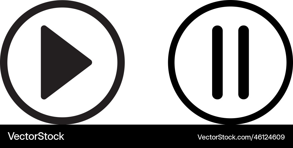 Play and pause button icon media player control Play and pause button icon media player control Vector Image
