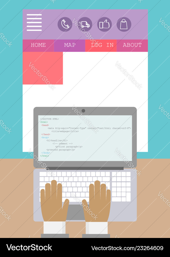 Programmer Developing Website vector image