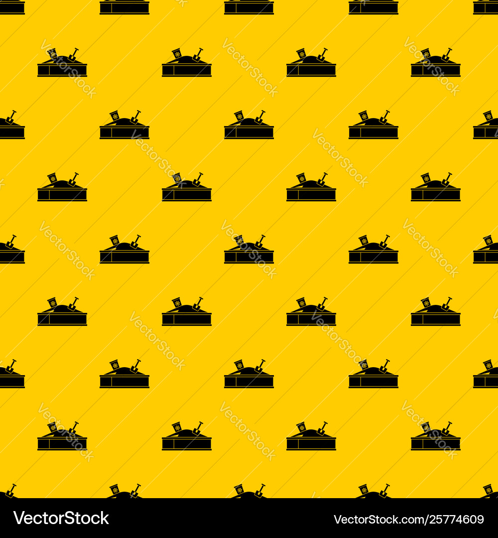 Sandbox with bucket and shovel pattern vector image