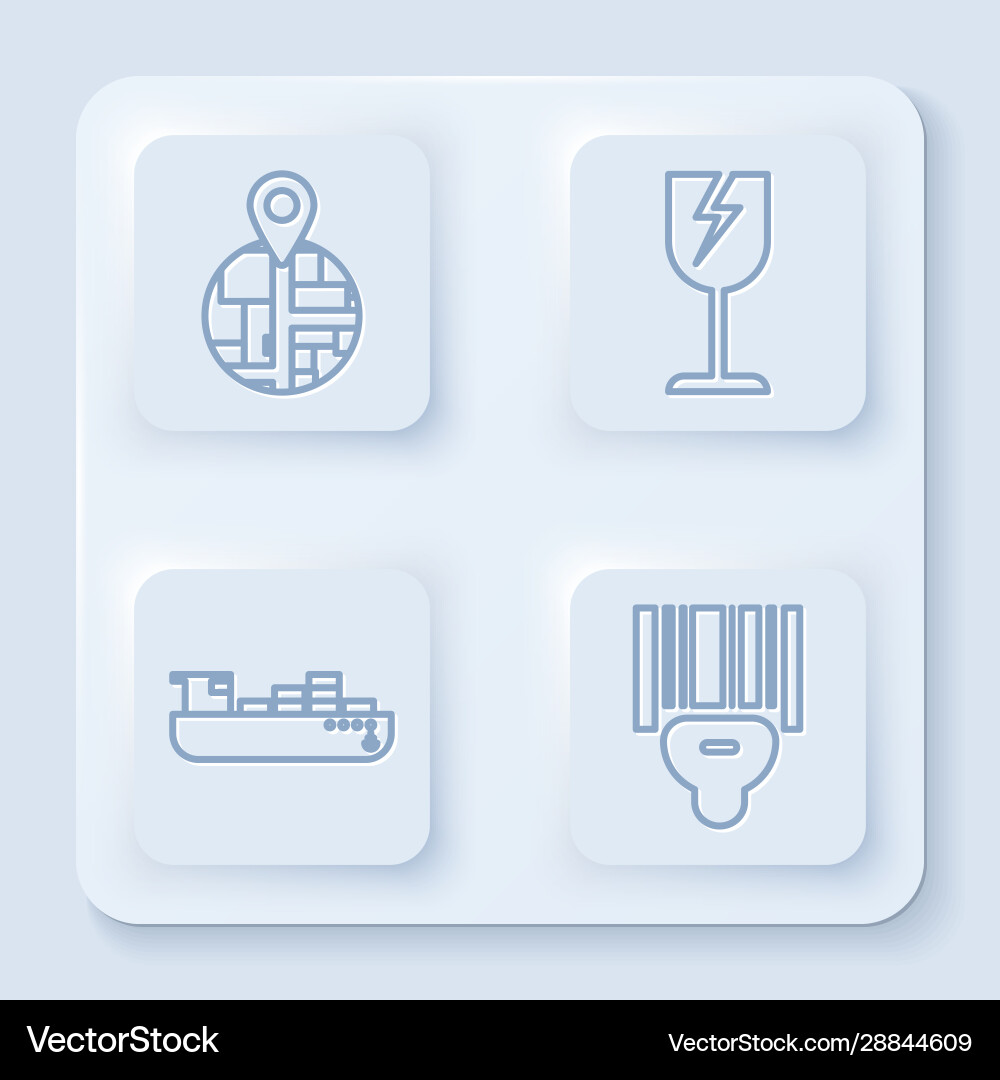 Set line placeholder on map paper in perspective vector image
