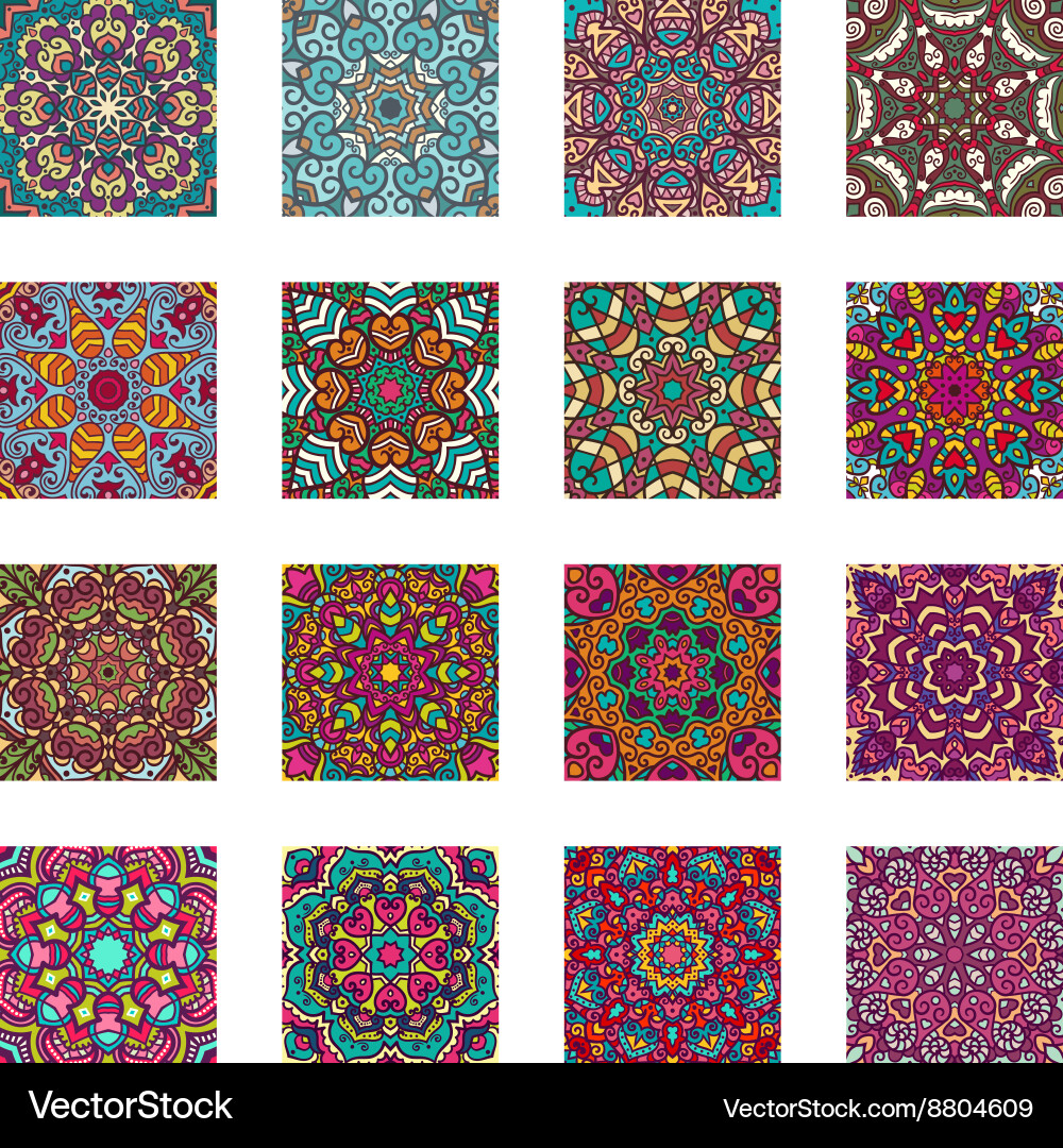 Set of ethnic patterns Vector Image