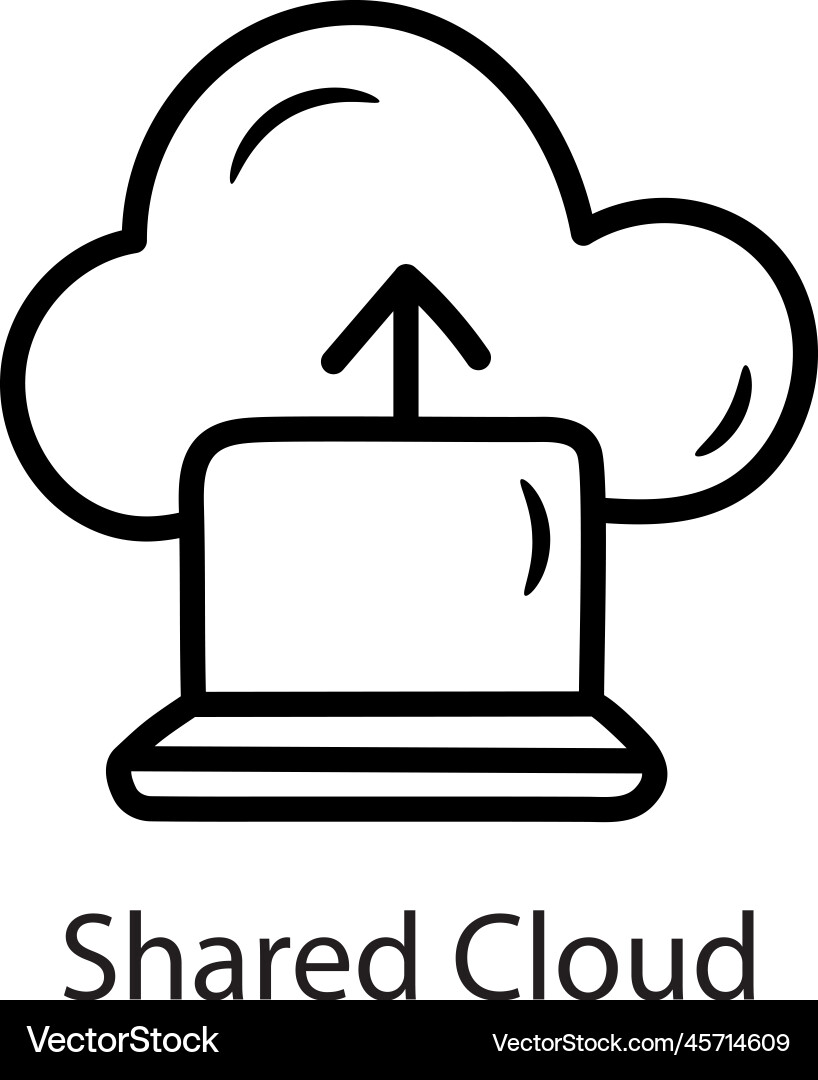 Shared cloud outline icon design dat vector image