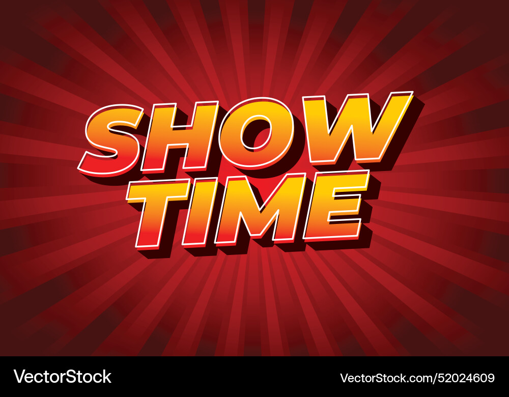 Show time text effect in 3d style with good colors Show time text effect in 3d style with good colors vector image