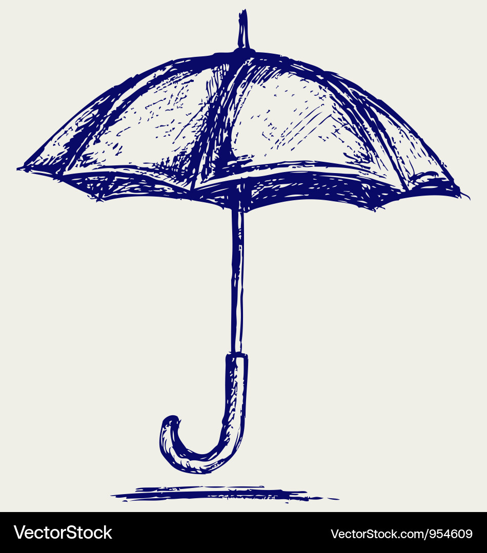 Simple Umbrella Sketch Vector Image