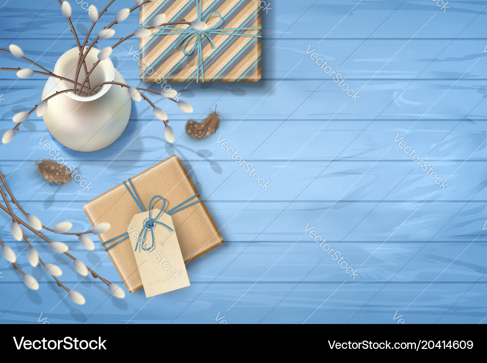 Spring top view background vector image