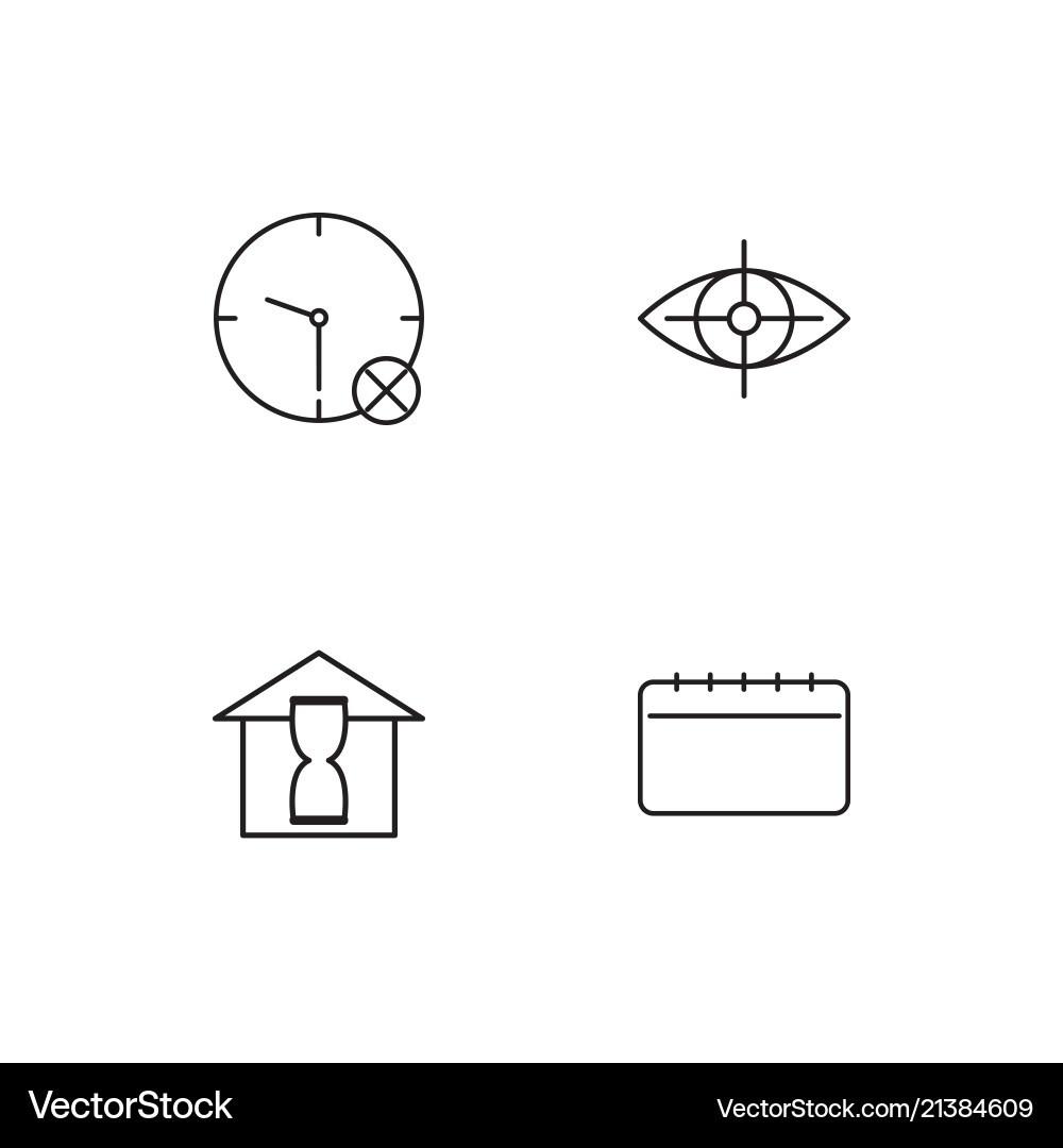 Time linear icons set simple outline vector image