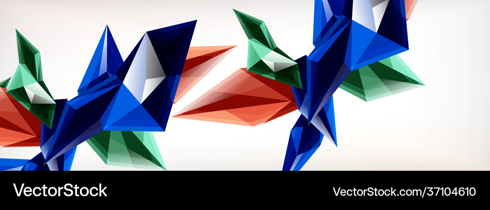 3d triangles and pyramids abstract vector image