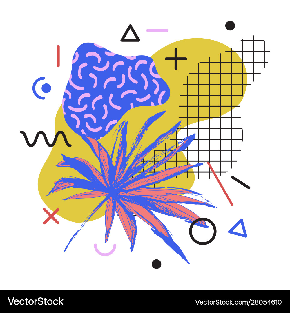 Abstract poster in memphis style geometric Vector Image