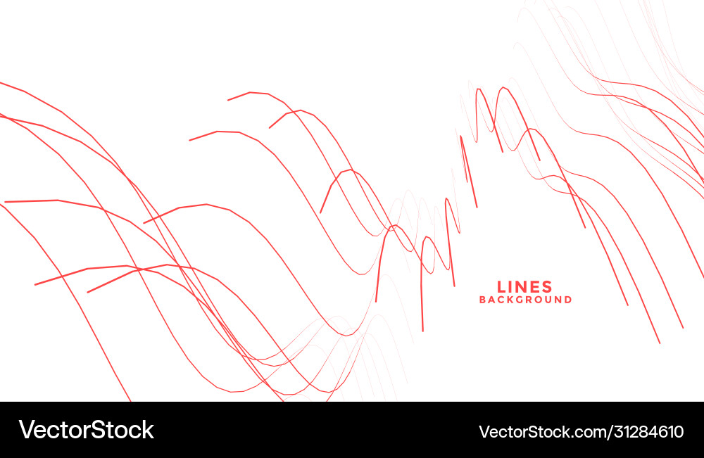 Abstract red flowing lines in curve wavy style vector image