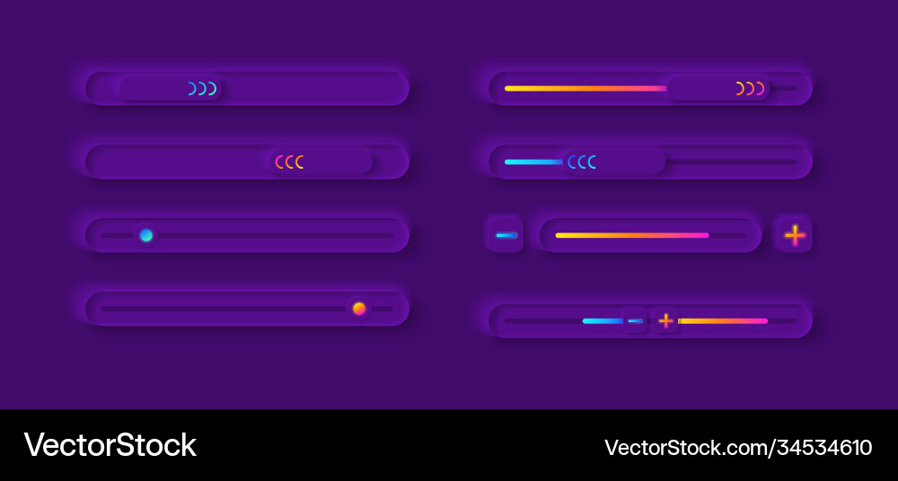 Adjustment panel ui elements kit Adjustment panel ui elements kit vector image