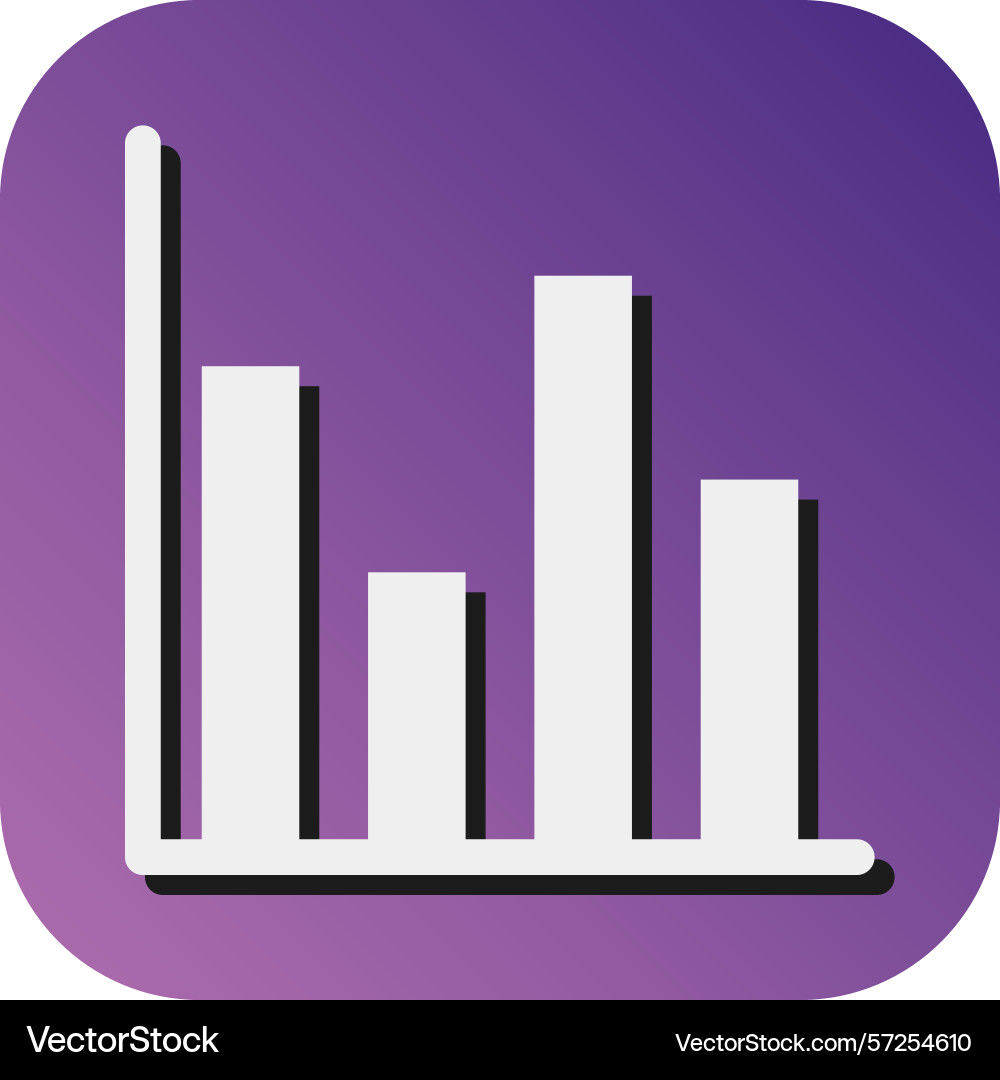 Bar chart glyph gradient background icon vector image
