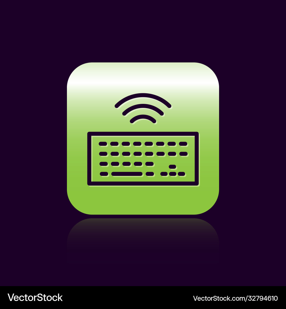 Black line wireless computer keyboard icon Black line wireless computer keyboard icon Vector Image
