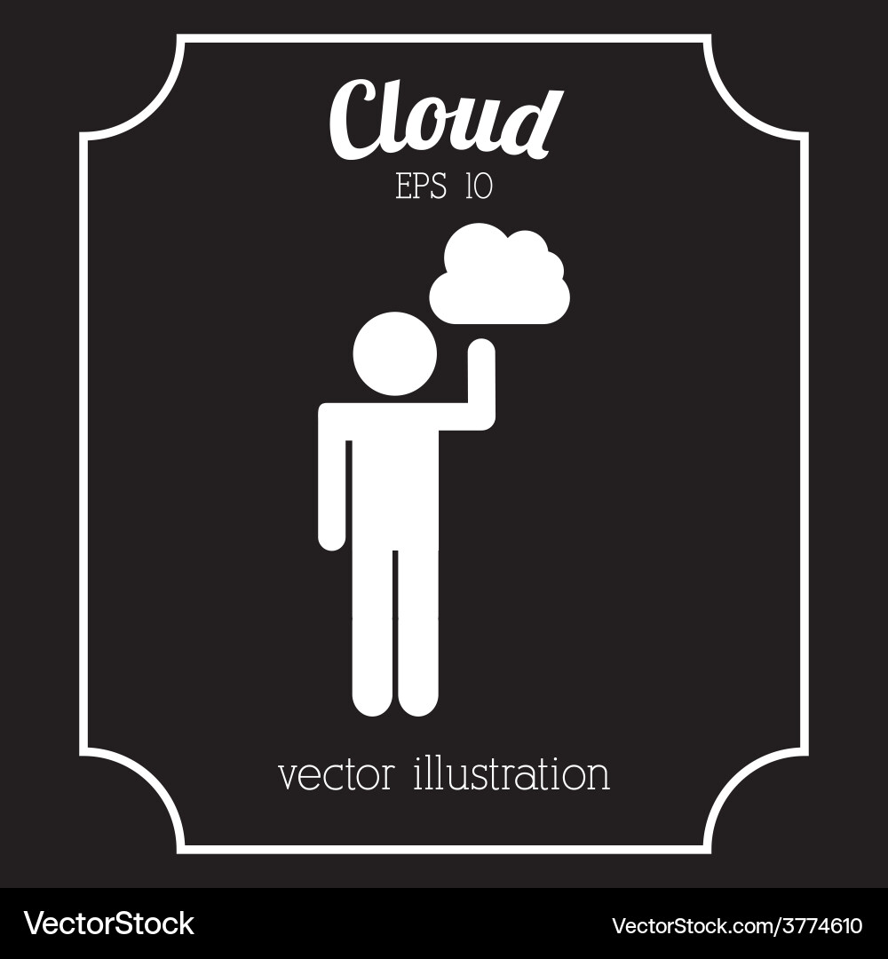 Cloud computing design vector image
