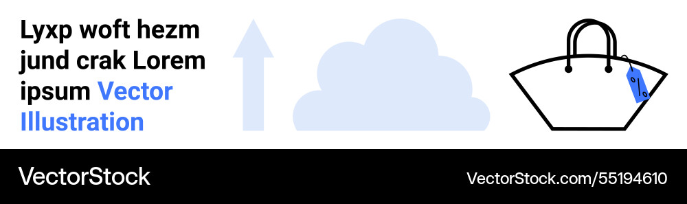 Cloud upload icon and minimal shopping bag design Cloud upload icon and minimal shopping bag design Vector Image