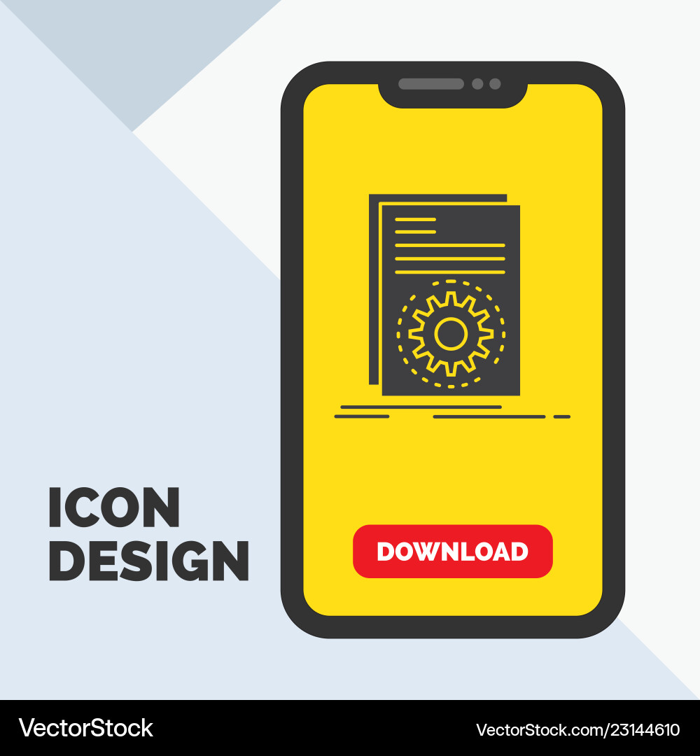 Code executable file running script glyph icon Code executable file running script glyph icon vector image