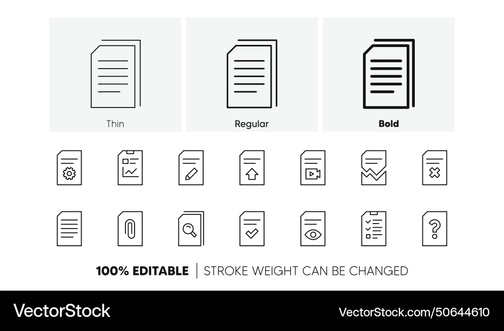 Document line icons report checklist vector image