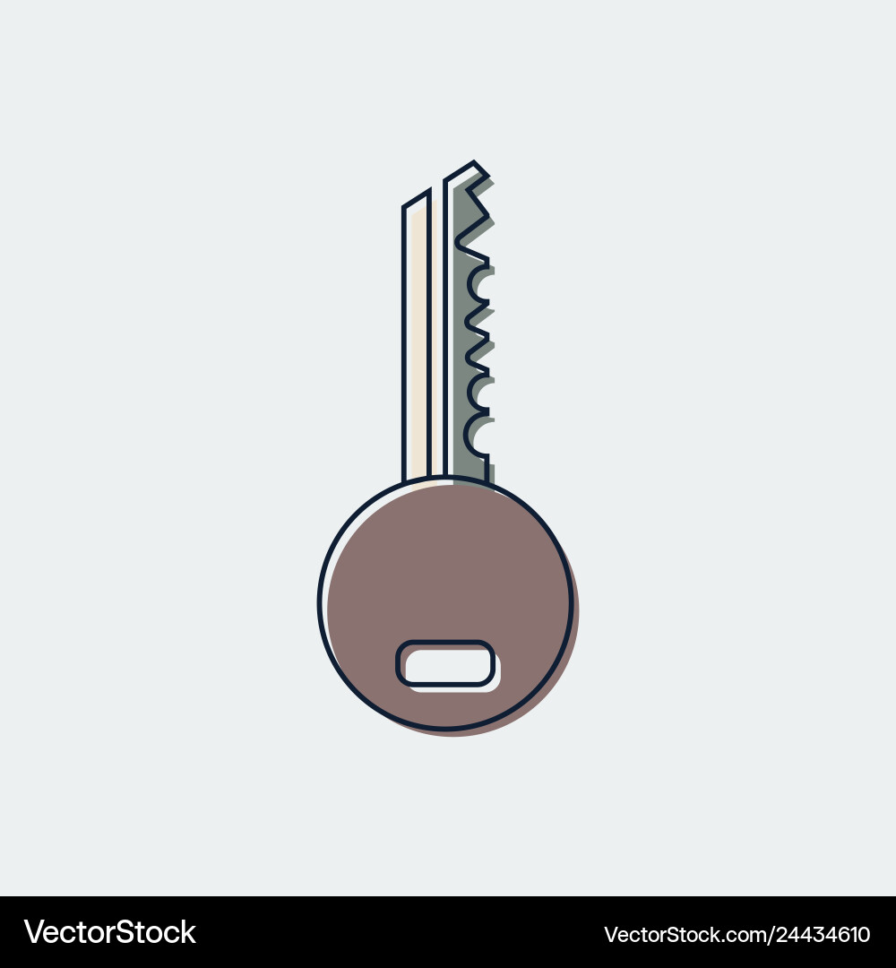 Flat line key iconfor web design Flat line key iconfor web design vector image