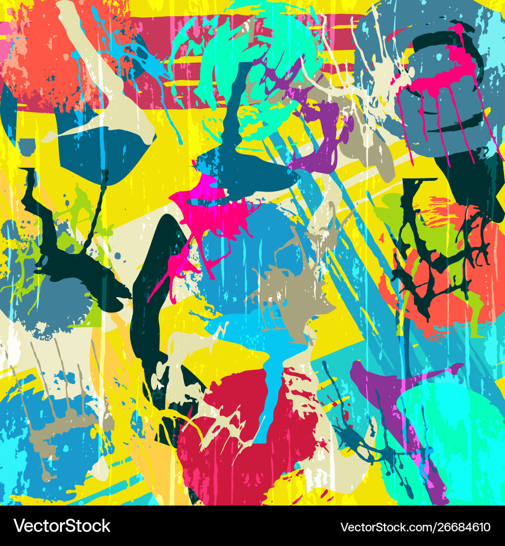 Geometric abstract color pattern in graffiti Geometric abstract color pattern in graffiti vector image
