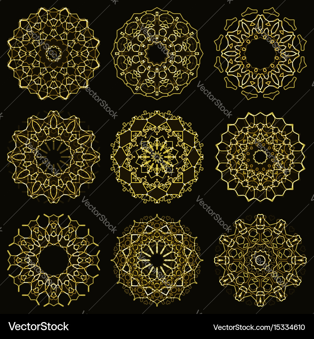 Golden Sparkle Mandala Vector Image