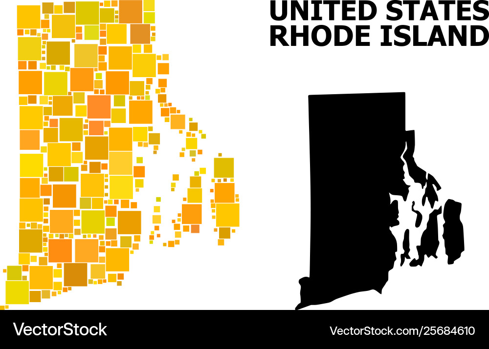 Golden square pattern map rhode island state vector image