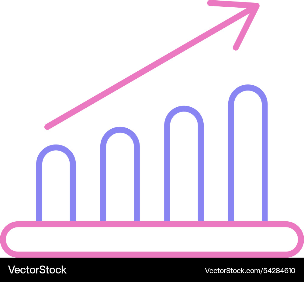 Graph bar line two colour icon Vector Image