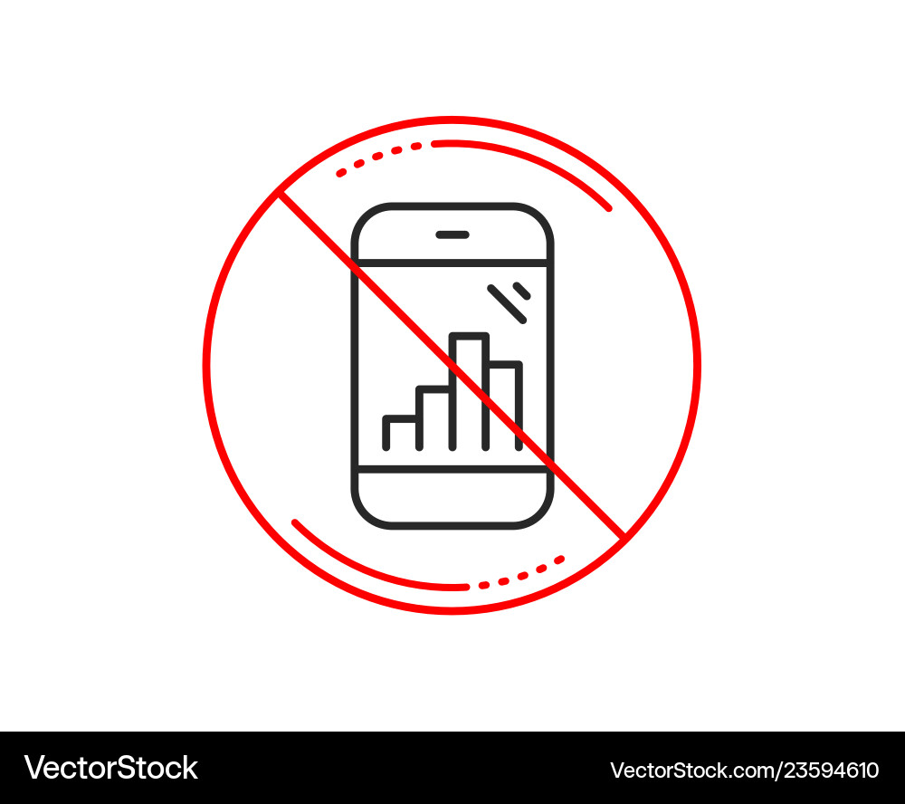 Graph phone line icon column chart sign Graph phone line icon column chart sign Vector Image