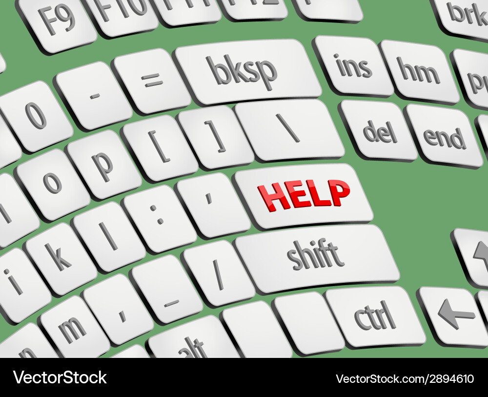 Help button on keyboard Vector Image