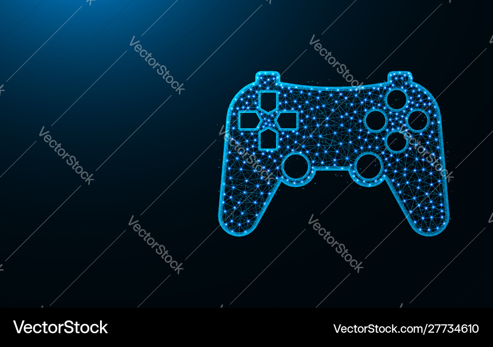 Joystick low poly design game console abstract Joystick low poly design game console abstract vector image