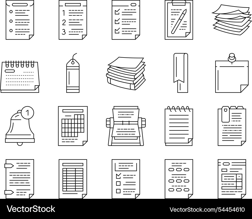 List check document tick icons set List check document tick icons set vector image
