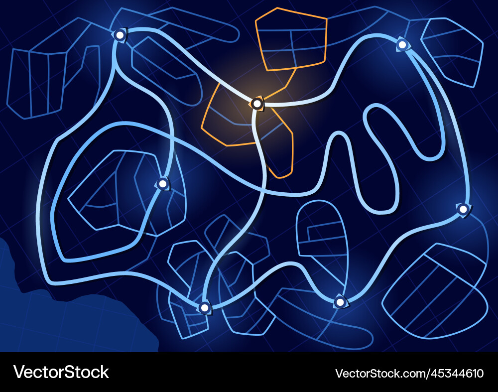 Navigation map game futuristic ui for city Navigation map game futuristic ui for city Vector Image
