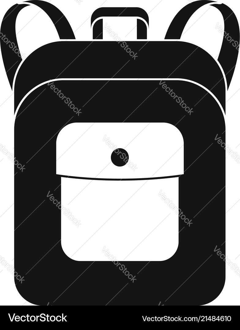 Notebook backpack icon simple style Notebook backpack icon simple style Vector Image
