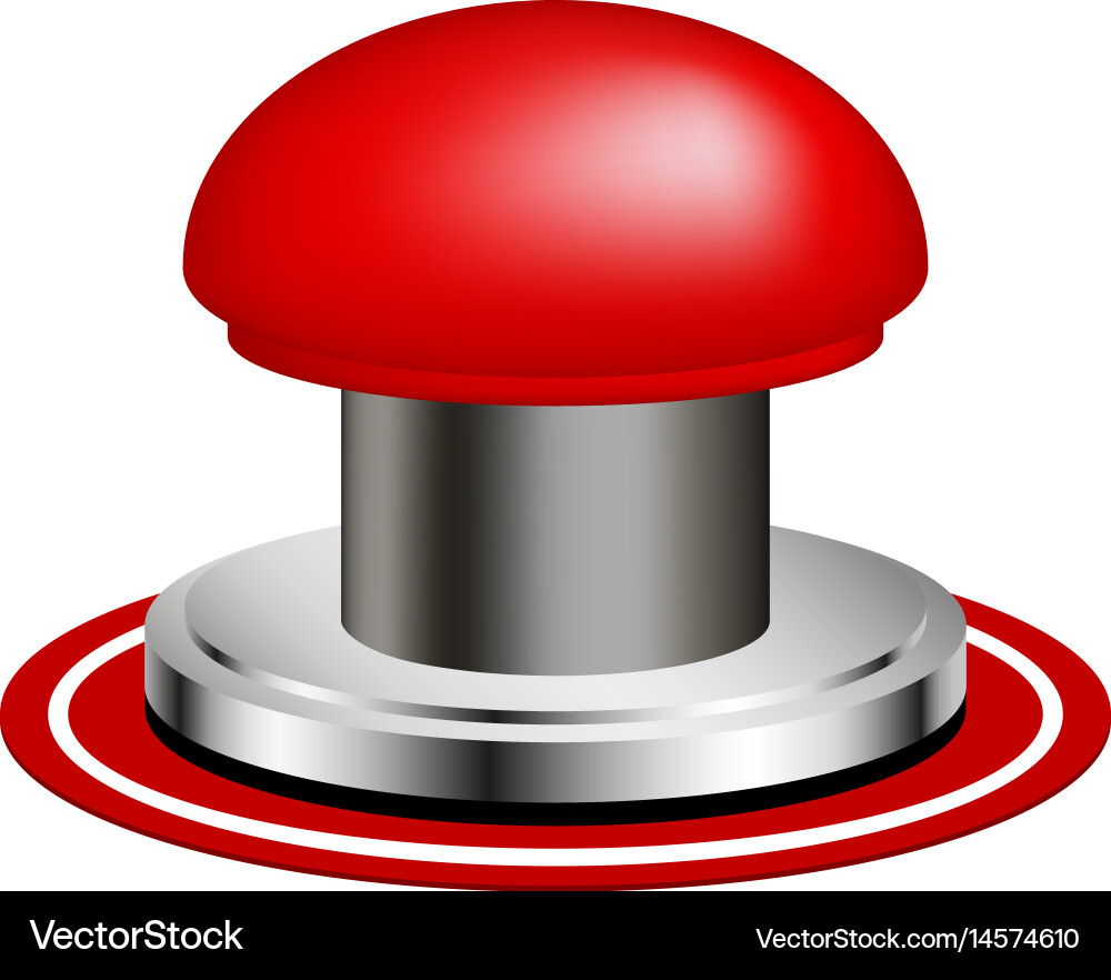 Red alert push button vector image