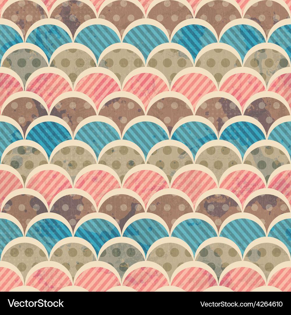 Retro seamless pattern with grunge effect vector image