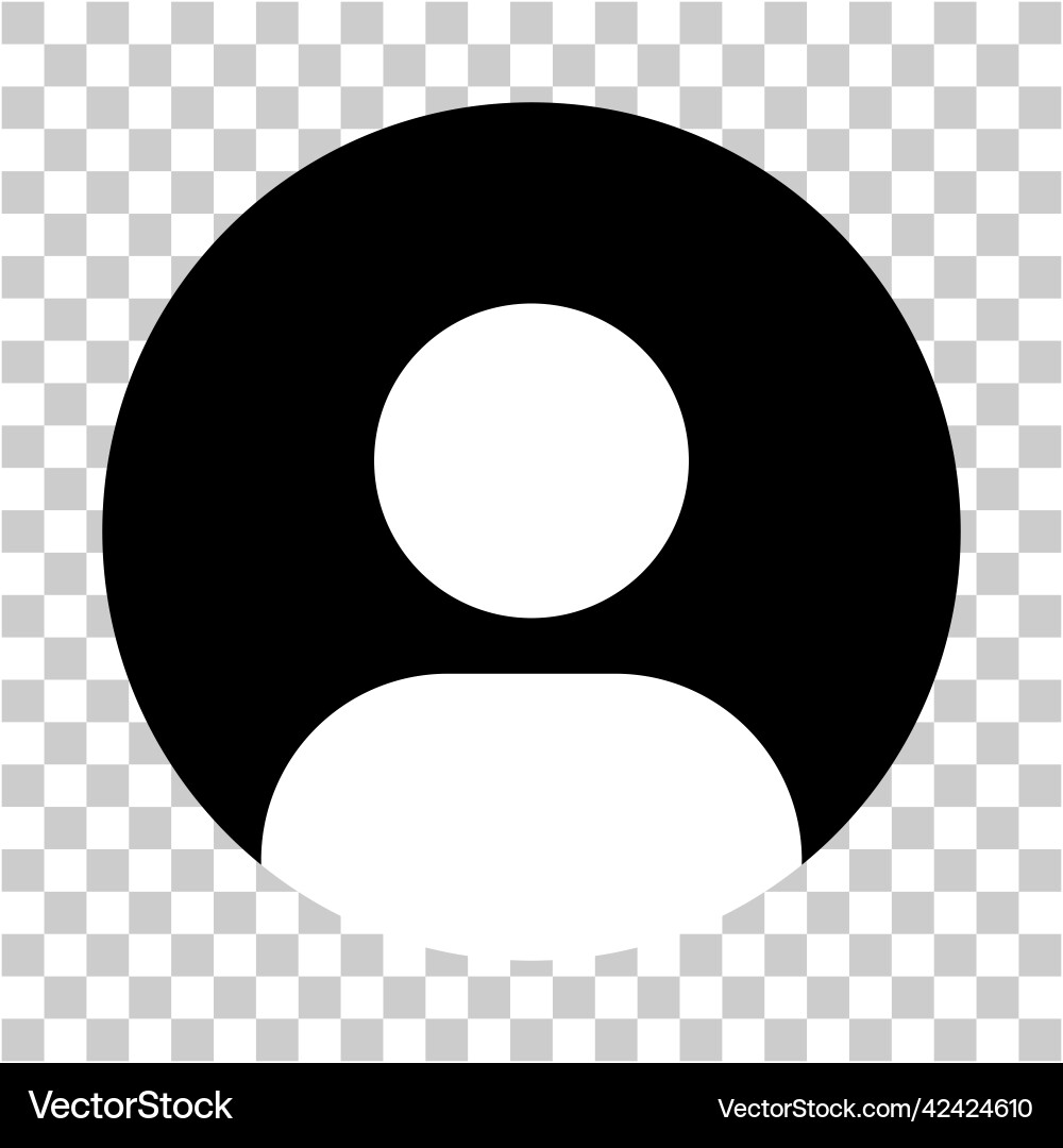 Round user icon isolated on transparent vector image