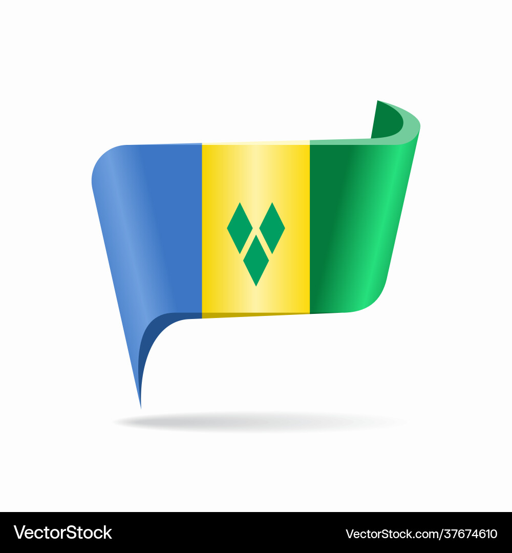 Saint vincent and grenadines flag map pointer vector image