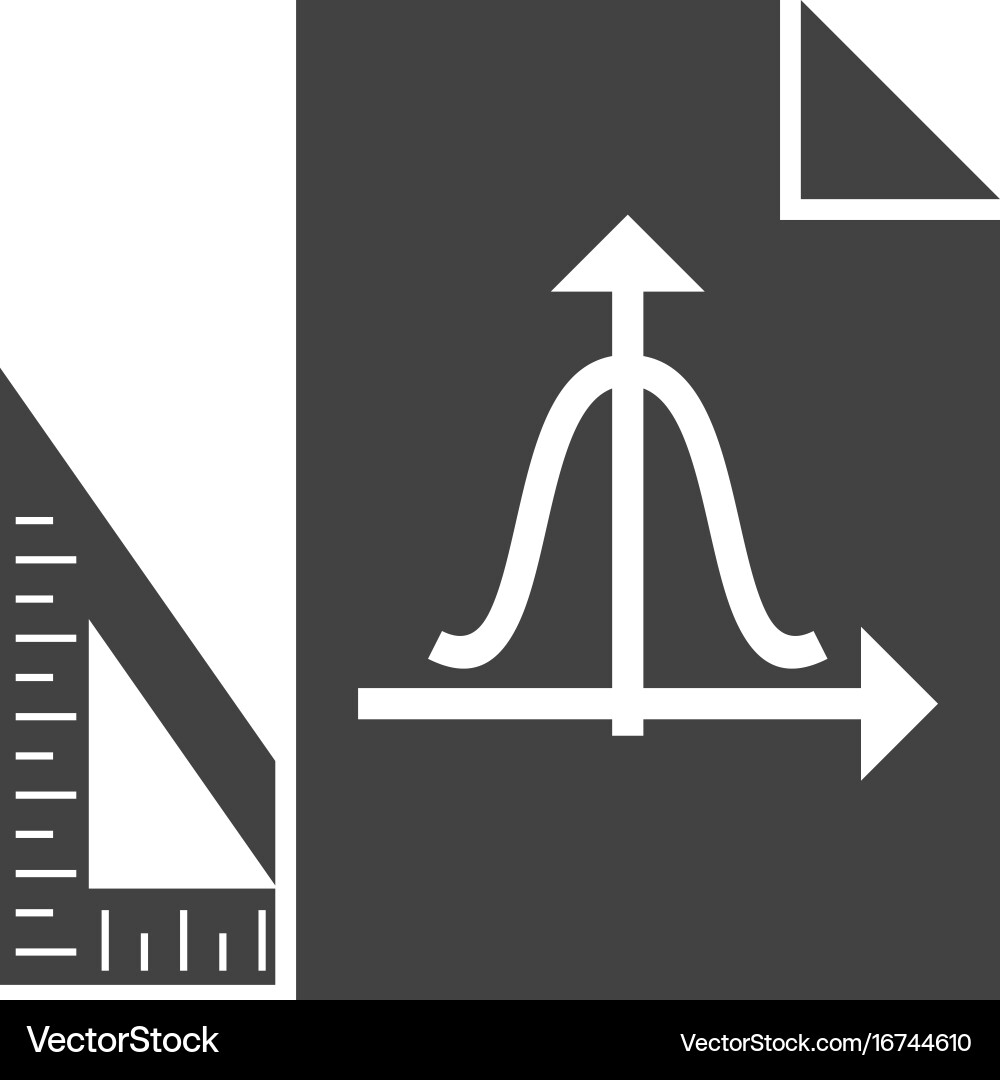 Set square and graph vector image