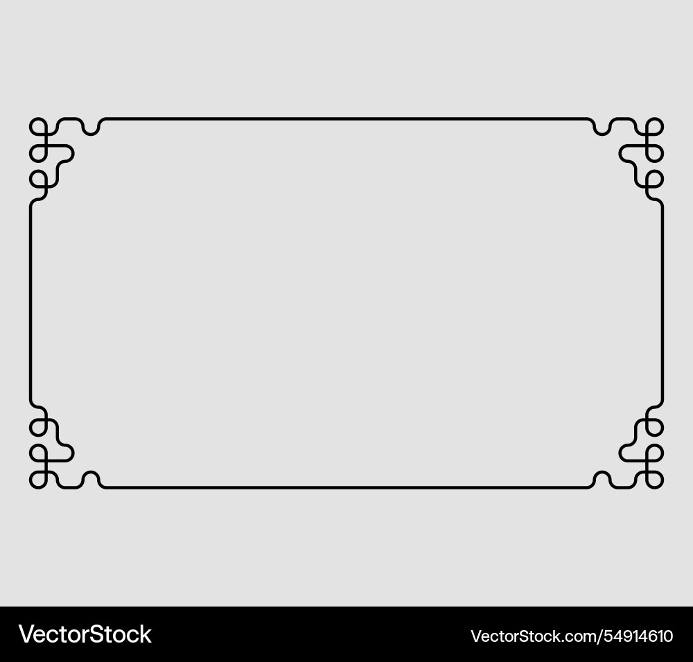 Simple horizontal rounded line pattern frame Vector Image