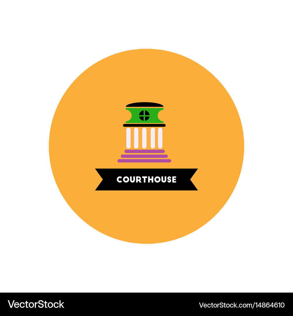 Stylish icon in color circle building courthouse vector image