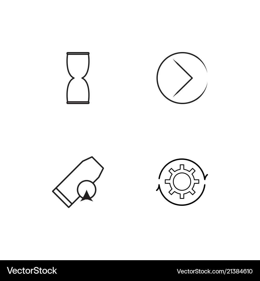 Time linear icons set simple outline vector image