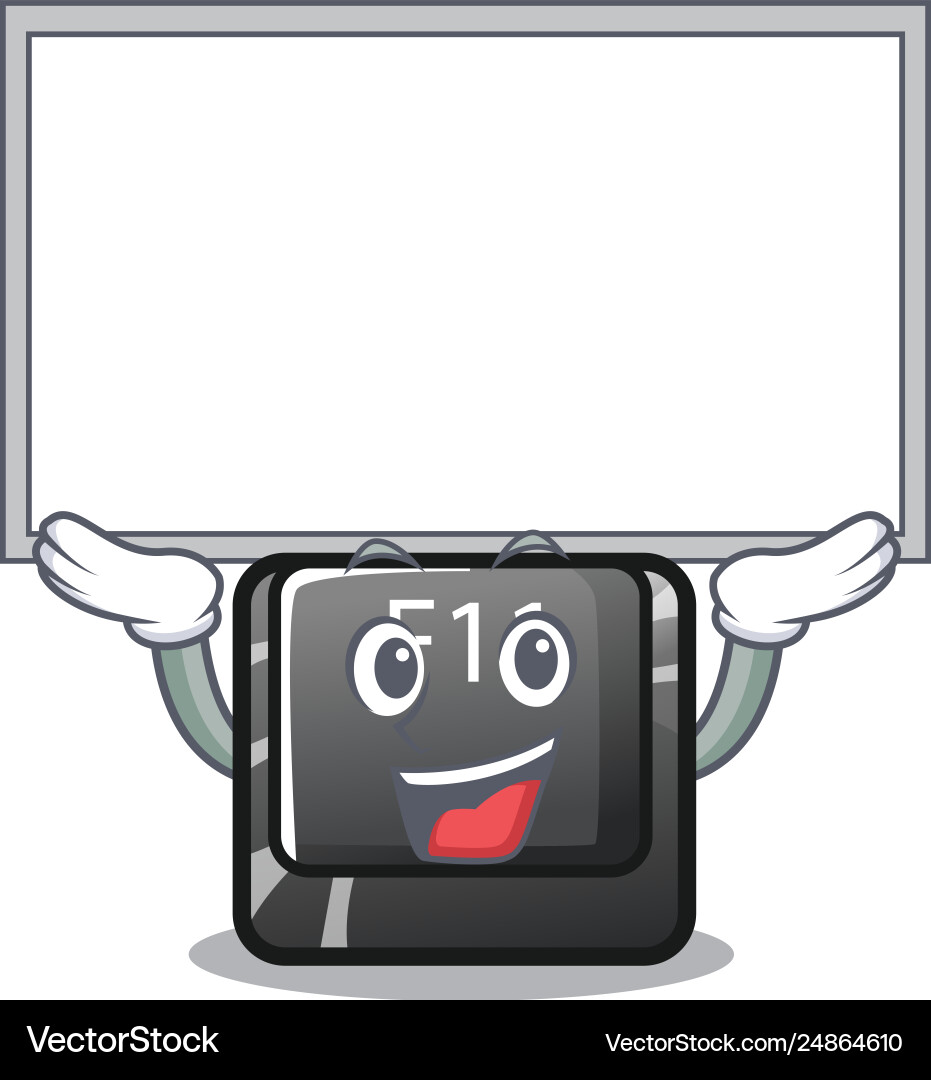 Up board f11 button installed on mascot keyboard vector image