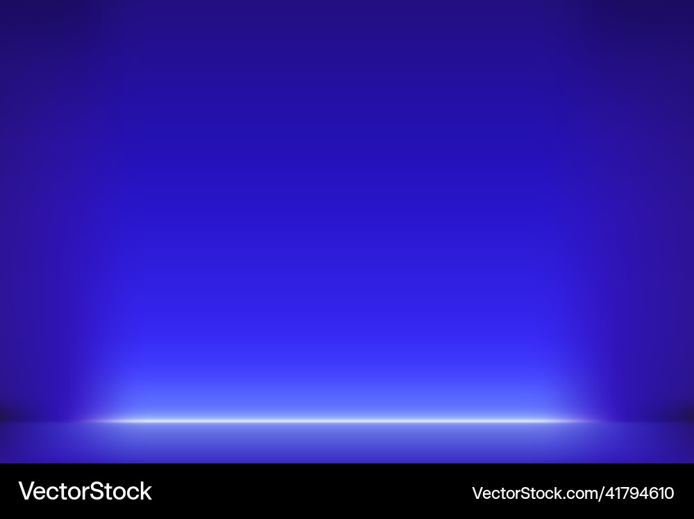 Violet empty scene with neon light realistic vector image