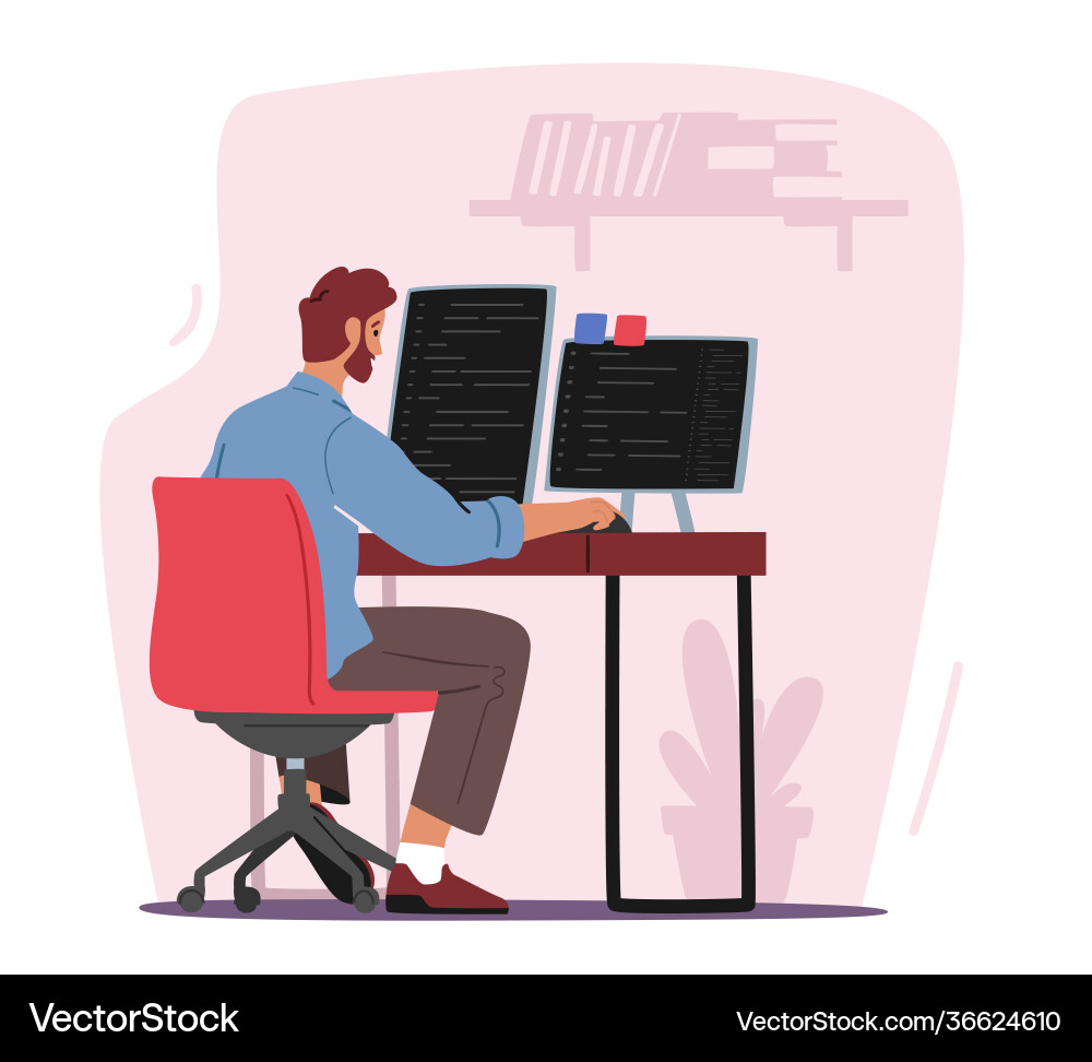 Website programming concept programmer Website programming concept programmer vector image