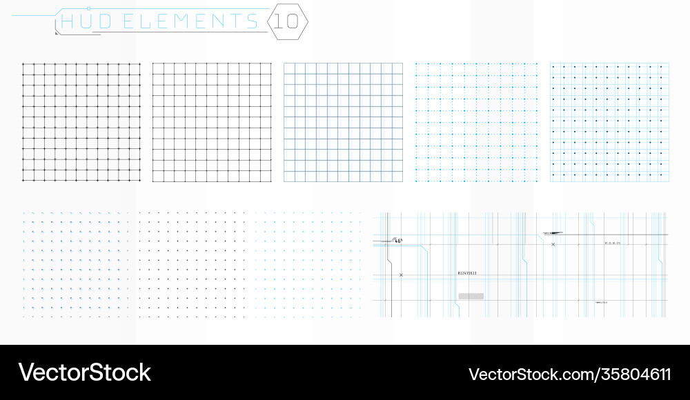A set hud grids elements for futuristic A set hud grids elements for futuristic vector image