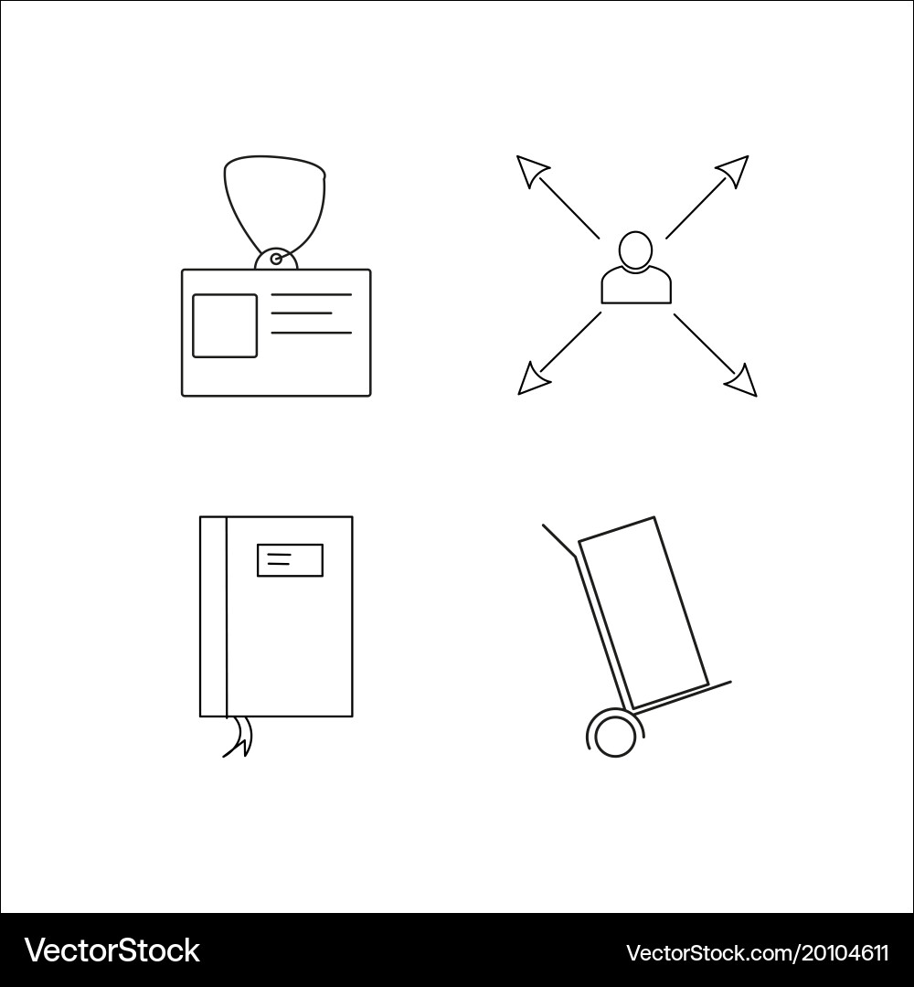 Business simple linear icon setsimple outline vector image