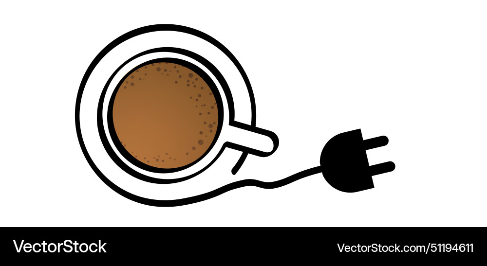 Coffee charge loading indicator mug with battery Coffee charge loading indicator mug with battery vector image