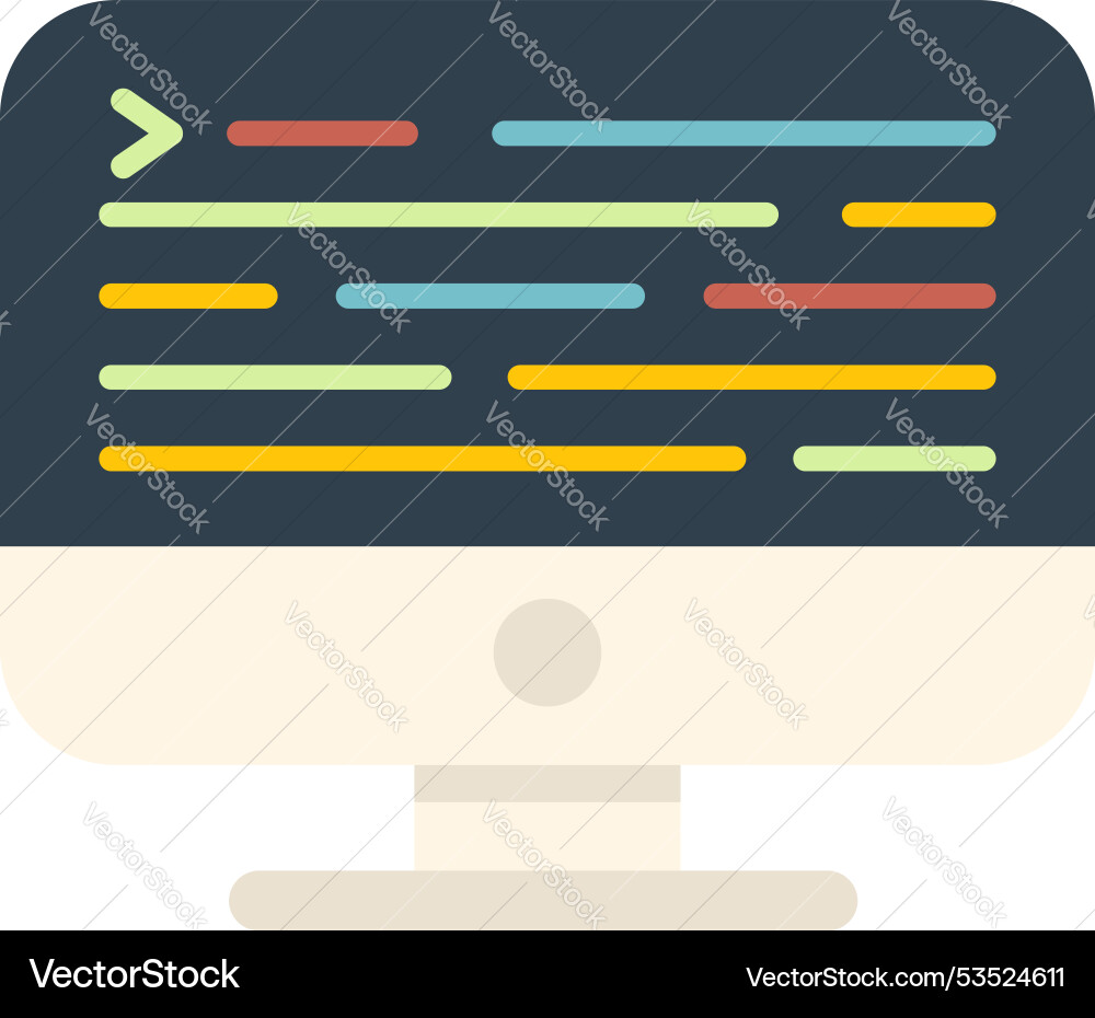 Computer showing programming code on screen icon Computer showing programming code on screen icon vector image