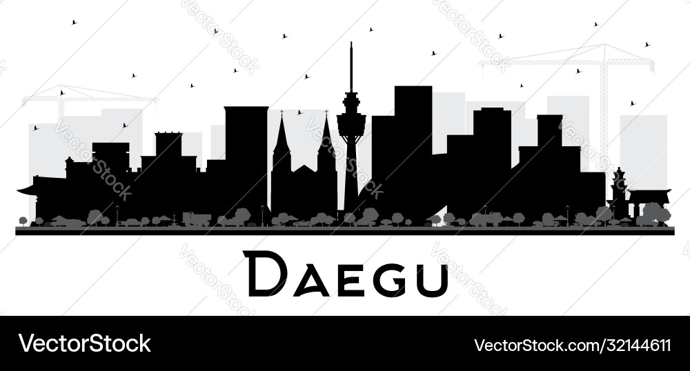 Daegu City Skyline Silhouette Vector Image